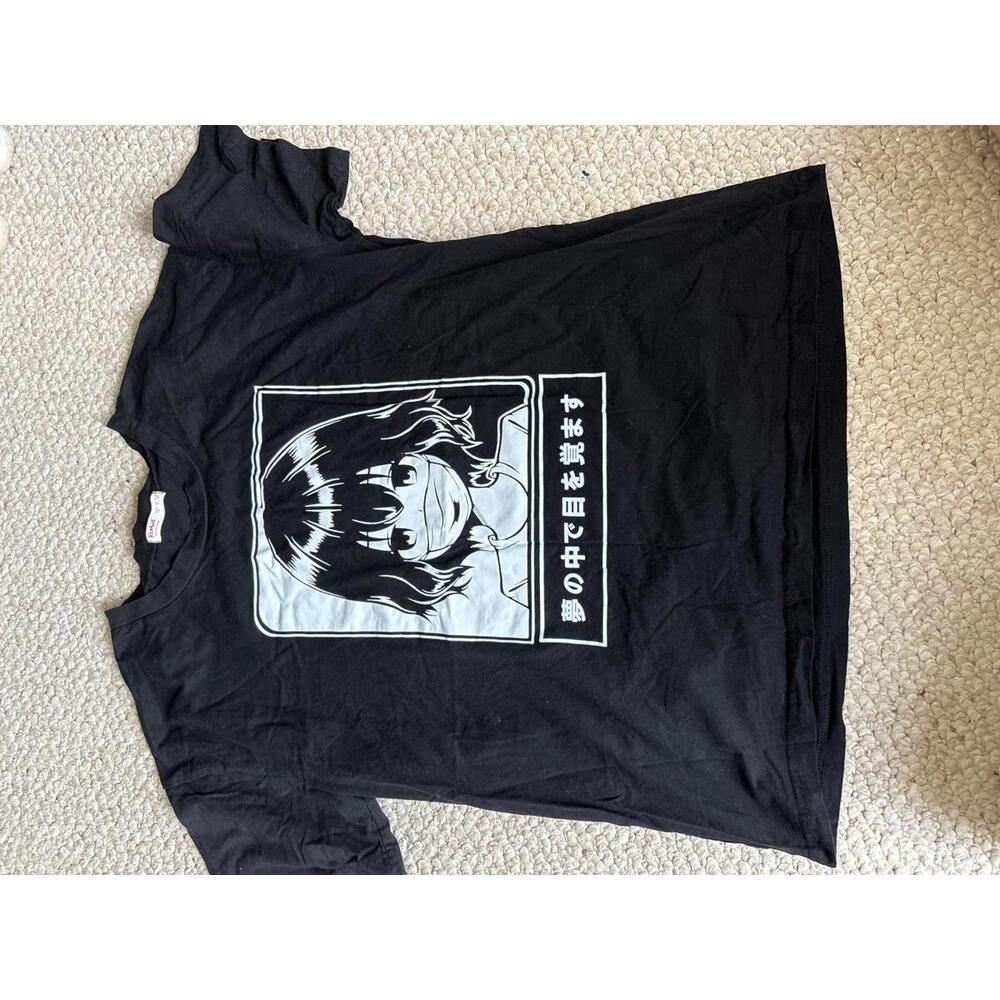 Romwe Anime Graphic Tee - Black